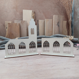 Tweedelige set om een klooster of kerk mee uit te beelden Tweedelige set om een klooster of kerk mee uit te beelden